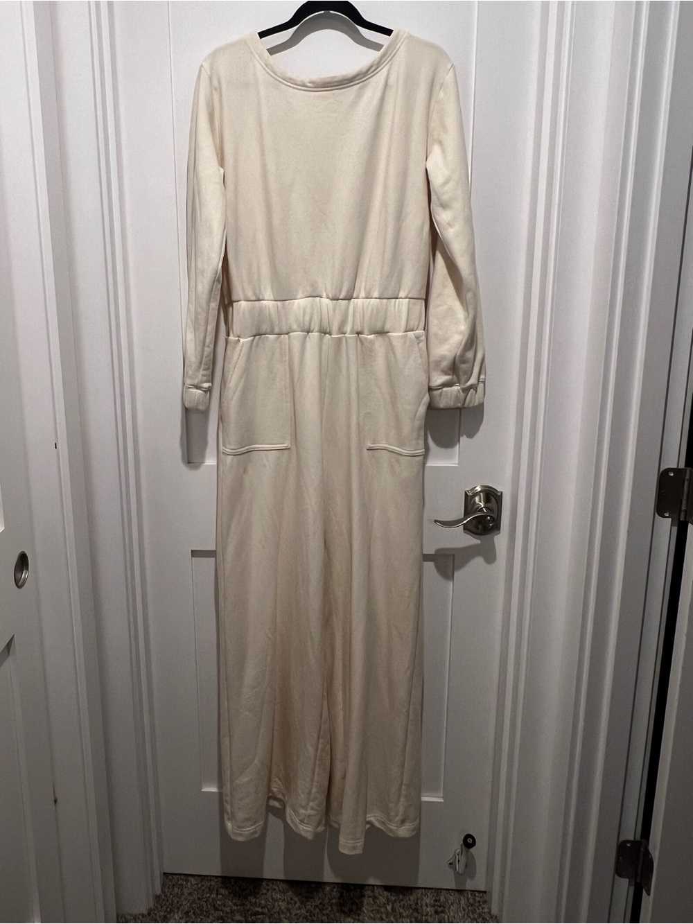 By Together Cream Long-Sleeve Wide-Leg Jumpsuit Woman’s M